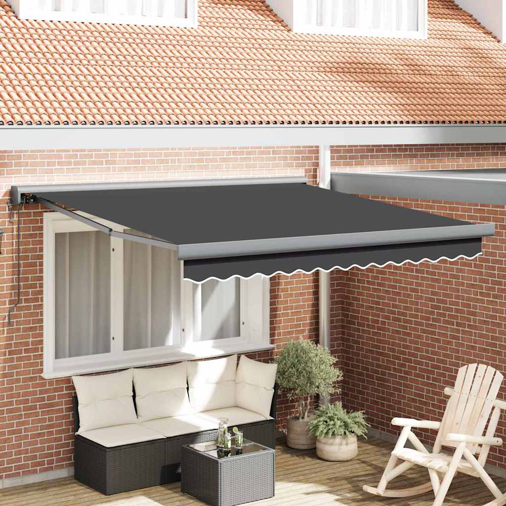 Innvendbar Markise Antrasitt 300 x 250 cm Stoff, Metall