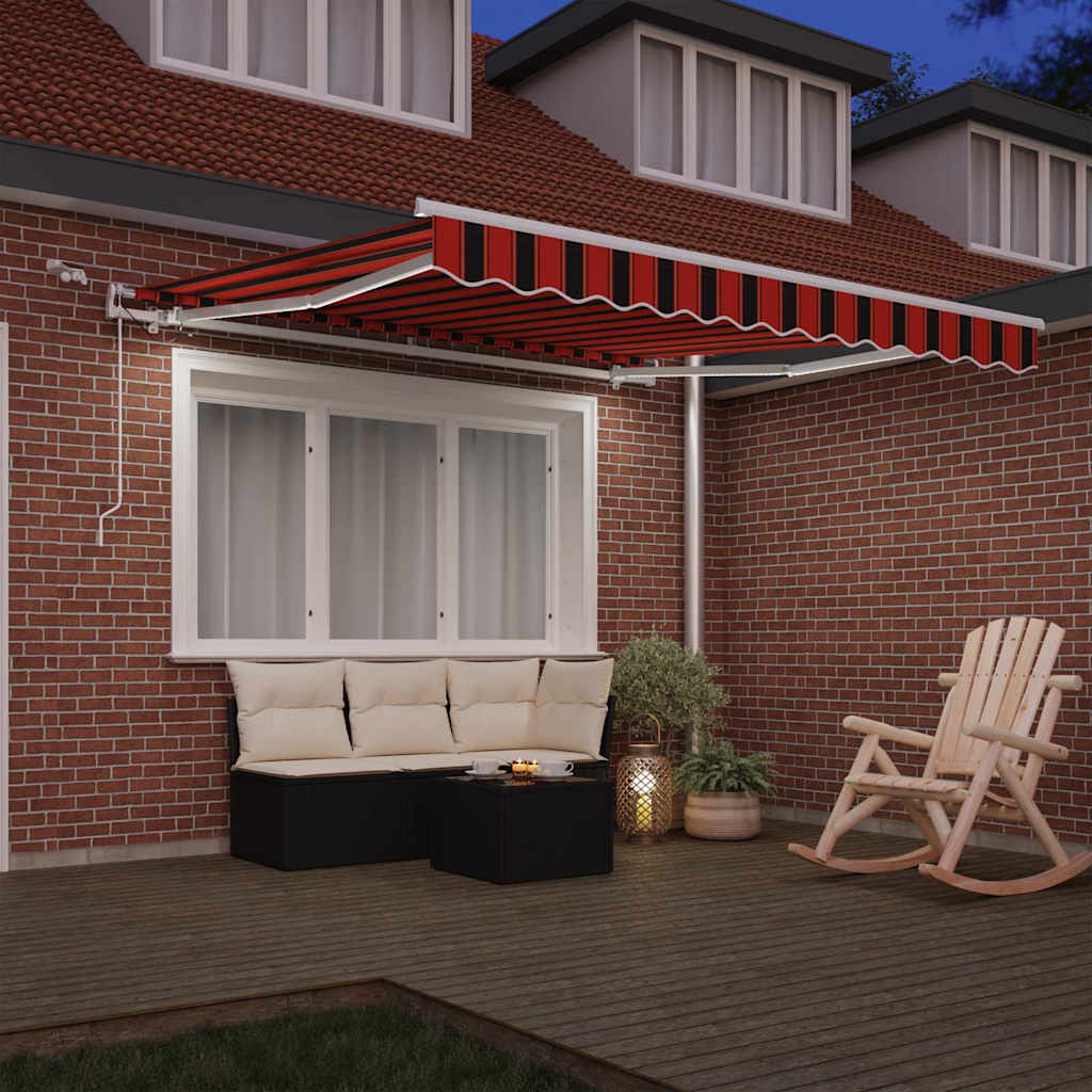 Uttrekkbar markise Oransje og Brunt 300 x 250 cm Polyester