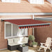 Uttrekkbar markise Rød og svart 300 x 250 cm Lær og aluminium
