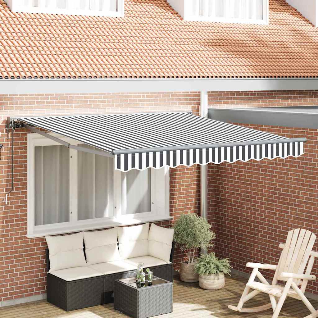 Innvendbar Markise Antrasitt og Hvit 300x250 cm stoff