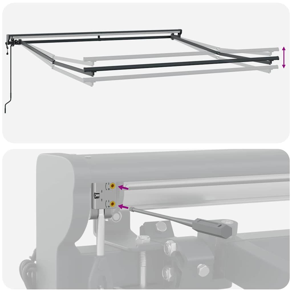 Innvendbar Markise Antrasitt og Hvit 300x250 cm stoff