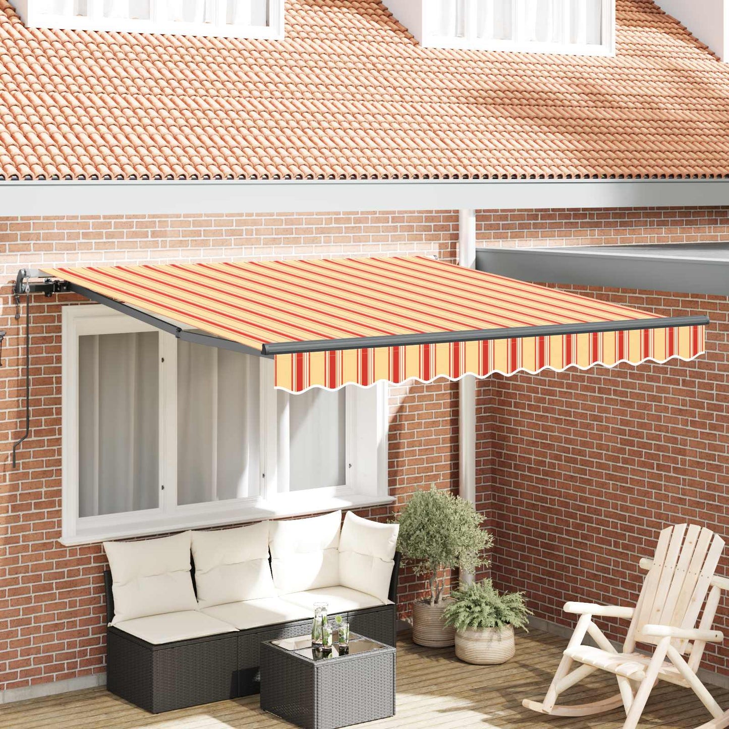 Uttrekkbar markise Gul og oransje 300 x 250 cm