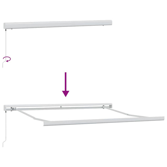 Uttrekkbar markise Gul og oransje 300 x 250 cm Lær og aluminium