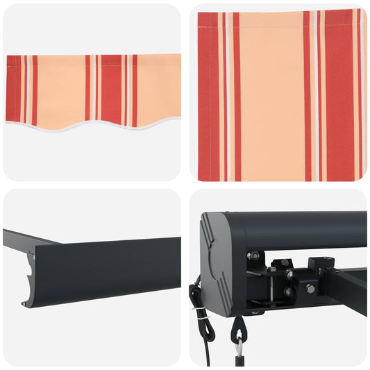 Uttrekkbar markise Gul og oransje 300 x 250 x 165 cm