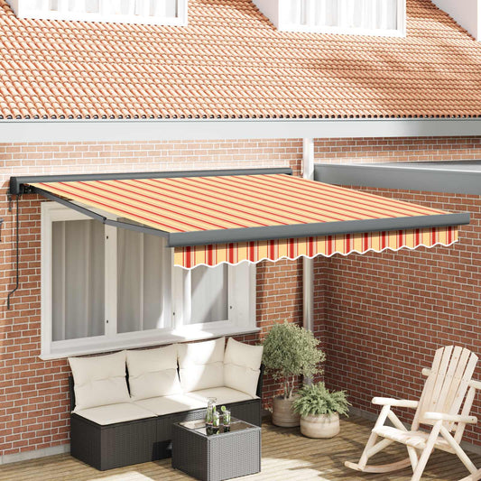 Uttrekkbar markise Gul og oransje 300 x 250 x 165 cm