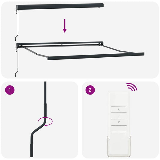 Uttrekkbar markise Gul og oransje 300 x 250 x 165 cm