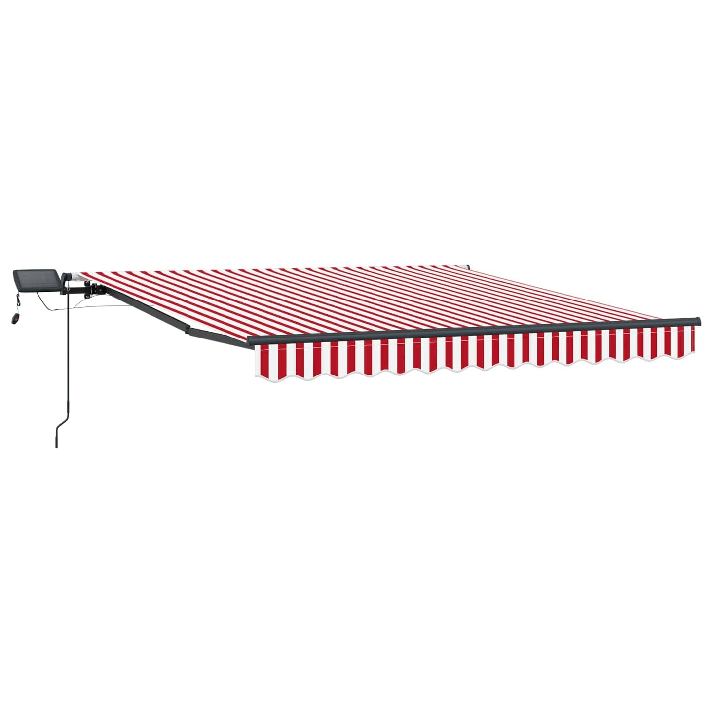 Uttrekkbar markise Rød og Hvit 300 x 250 cm Stoff og Aluminium