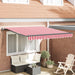 Uttrekkbar markise Rød og Hvit 300 x 250 cm Stoff og Aluminium