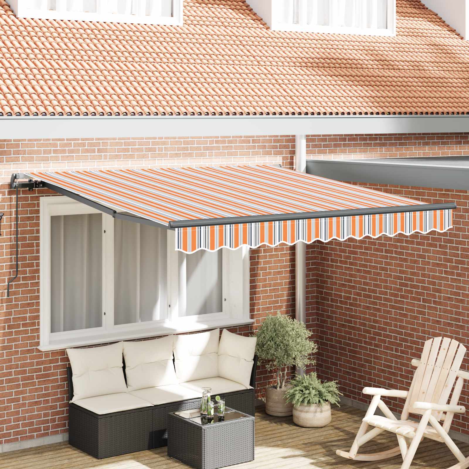 Innvendbar Markise Flerfarget 300 x 250 cm Polyester og stål vidaXL