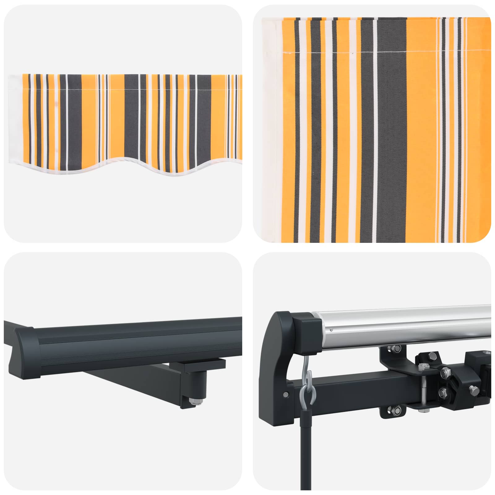 Innvendbar Markise Flerfarget 300 x 250 cm Polyester og stål vidaXL