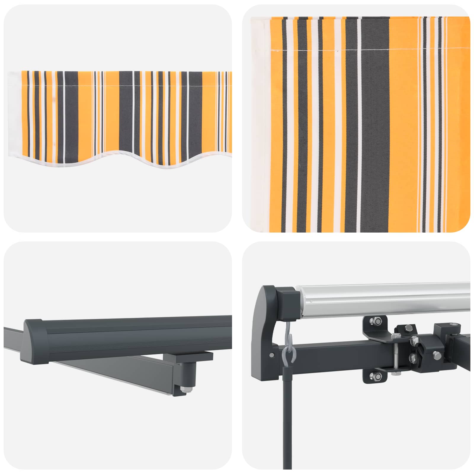 Innvendbar Markise Flerfarget 300 x 250 cm stoff vidaXL