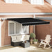 Innvendbar Markise med LED -stripelys Svart 300 x 250 cm stoff vidaXL