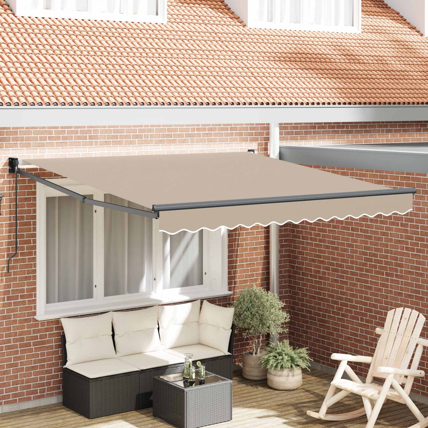 Uttrekkbar markise Beige 300 x 250 x 165 cm
