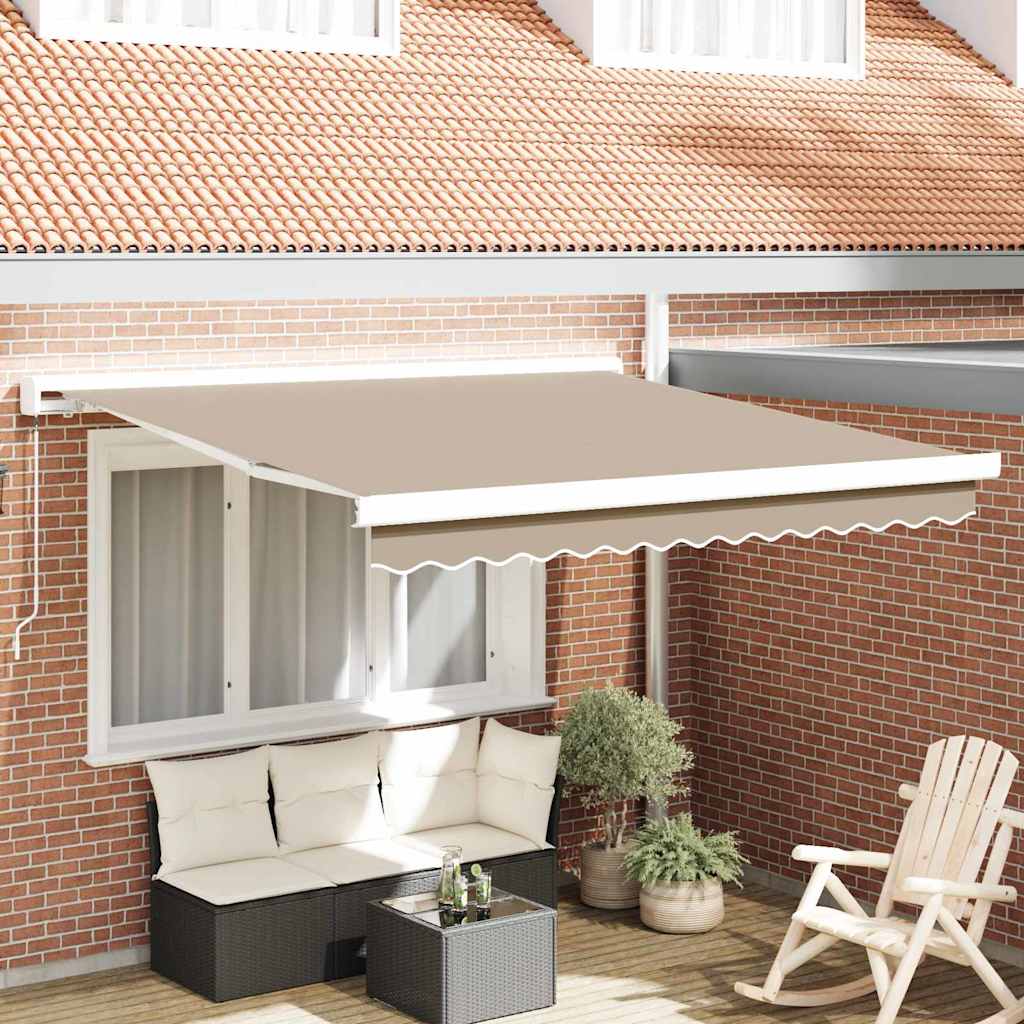 Innvendbar Markise Beige 300 x 250 cm Stoff og Metall