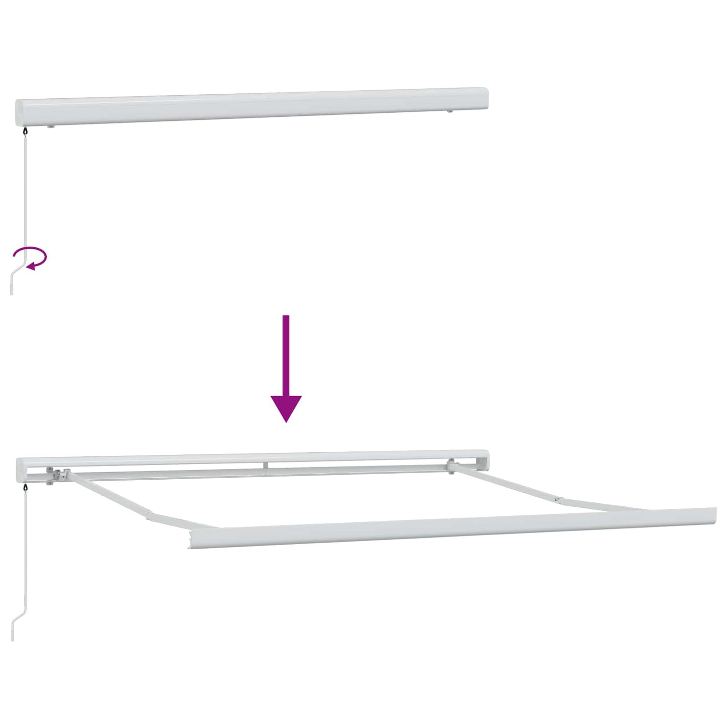 Innvendbar Markise Beige 300 x 250 cm Stoff og Metall