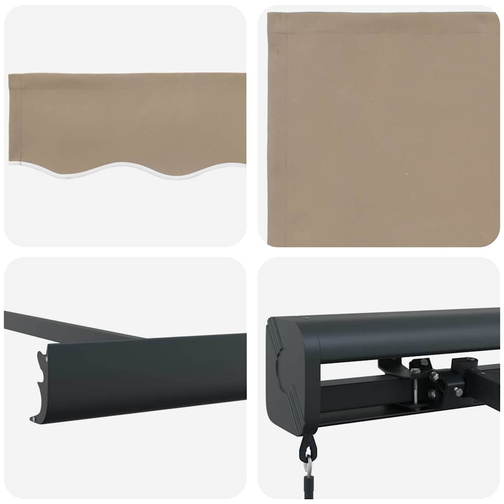 Innvendbar Markise Beige 300 x 250 cm Stoff og Metall