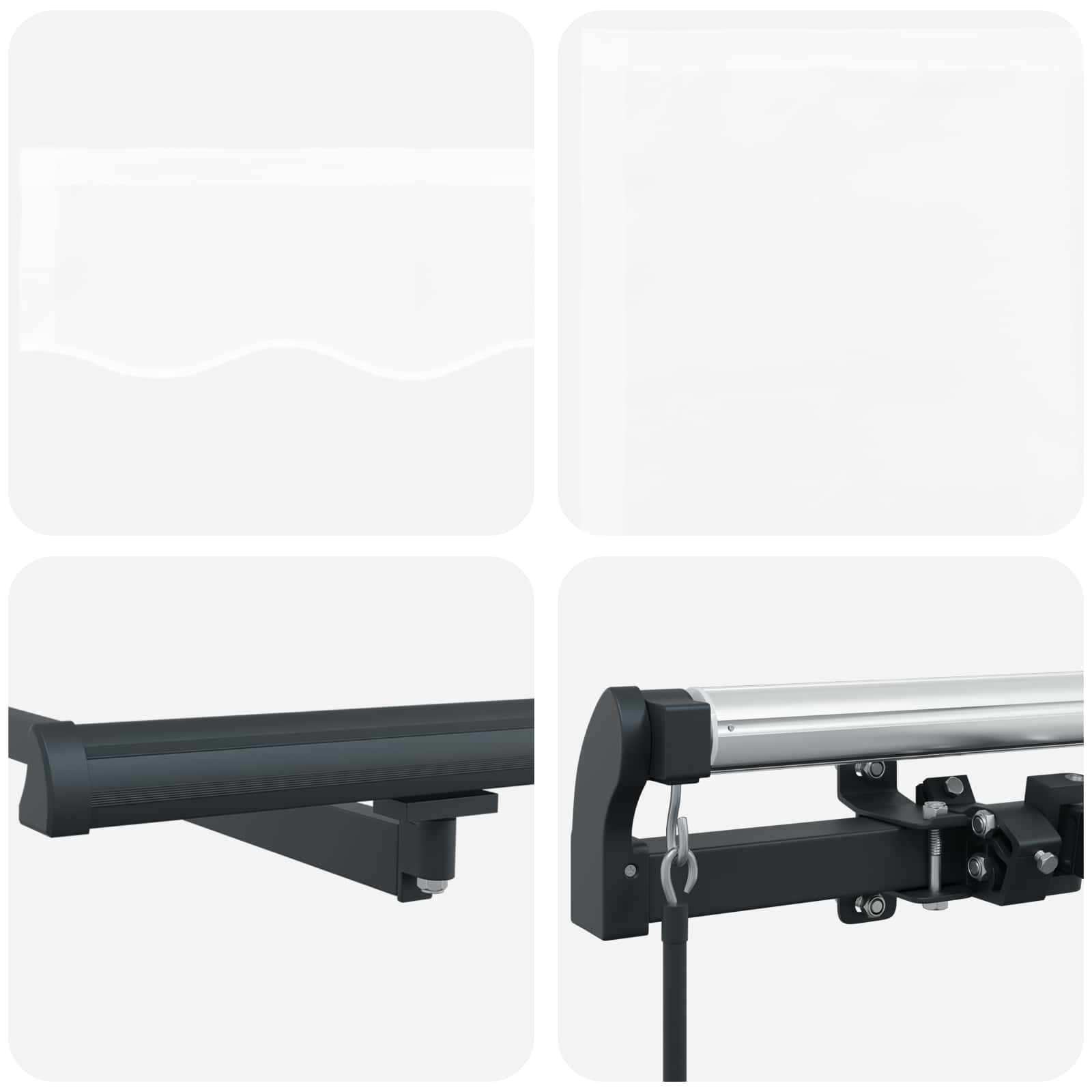 Innvendbar Markise Hvit 300 x 250 cm Polyester og stål vidaXL