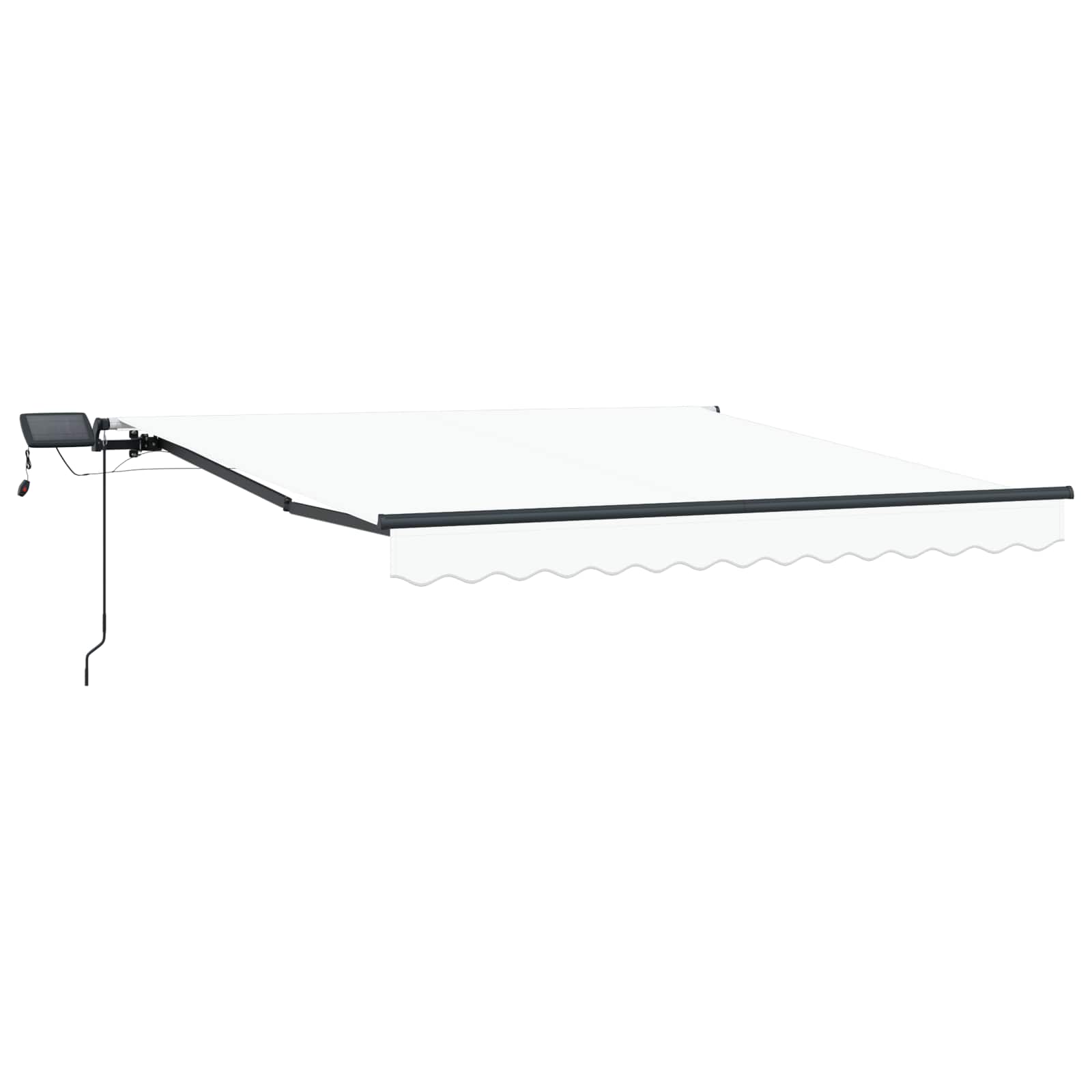 Innvendbar Markise med LED -stripelys Hvit 300 x 250 cm stoff vidaXL