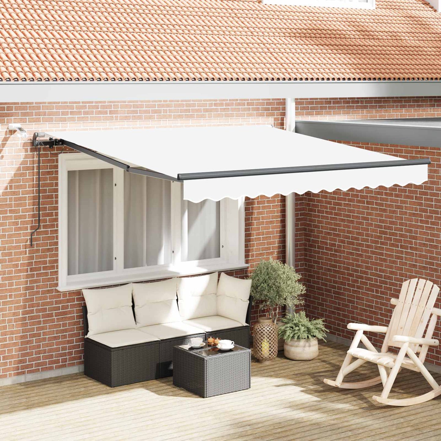 Markiseduk med Hvit 300 x 250 cm Polyester vidaXL