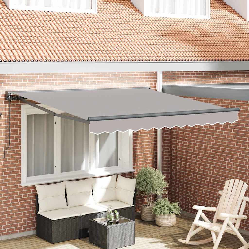 Markiseramme Lysegrå 300 x 250 cm Polyester med PU-belegg