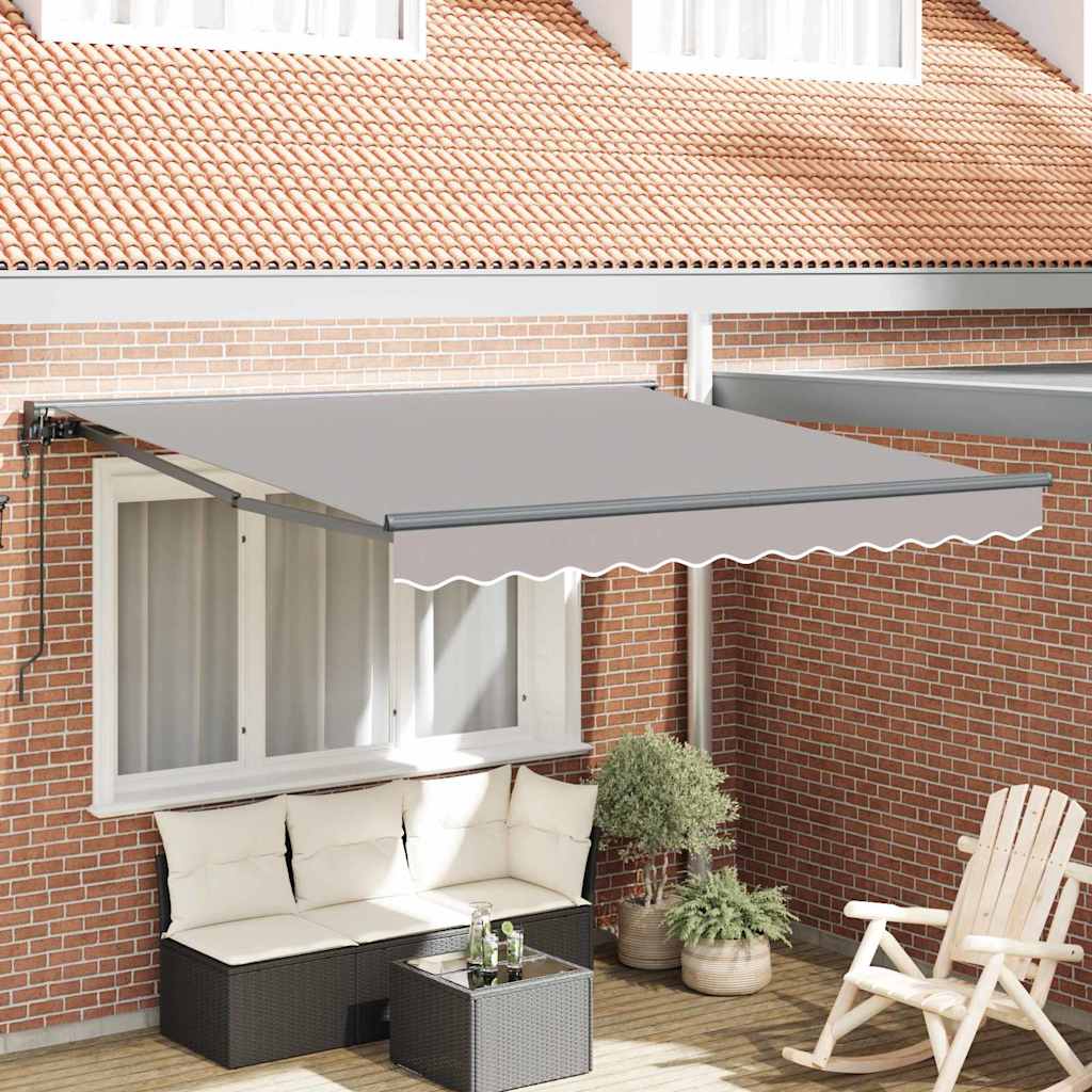 Markiseramme Lysegrå 300 x 250 cm Polyester med PU-belegg