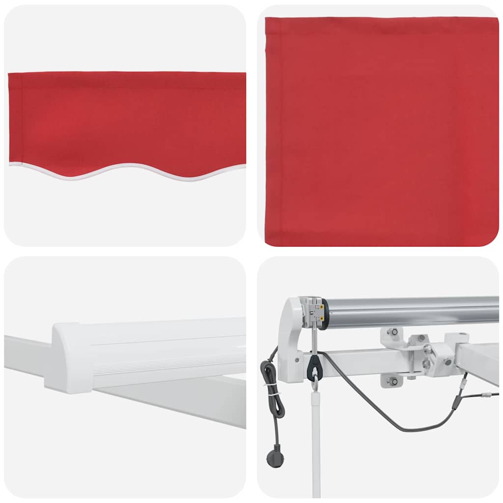 Innvendbar Markise Rød 300 x 250 cm Polyester og Metall vidaXL