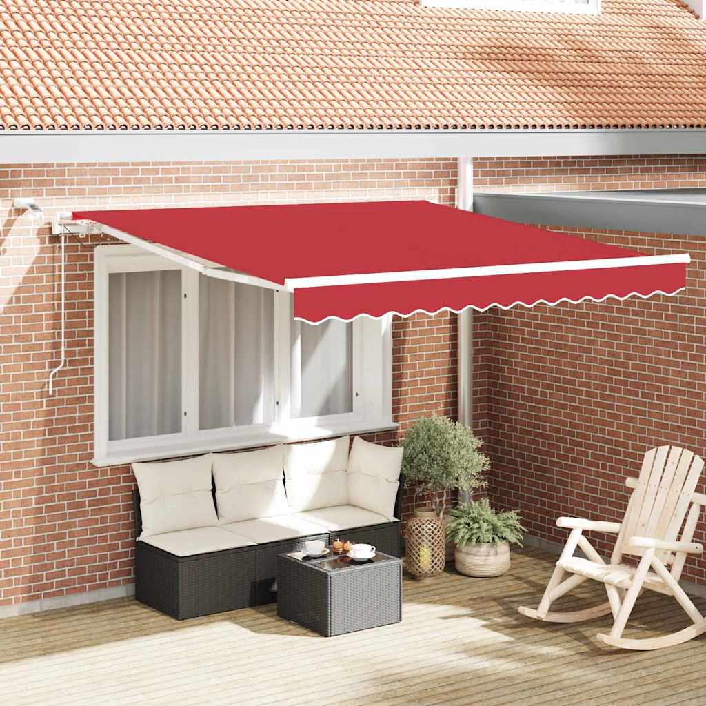 Innvendbar Markise Rød 300 x 250 cm Polyester og Metall vidaXL