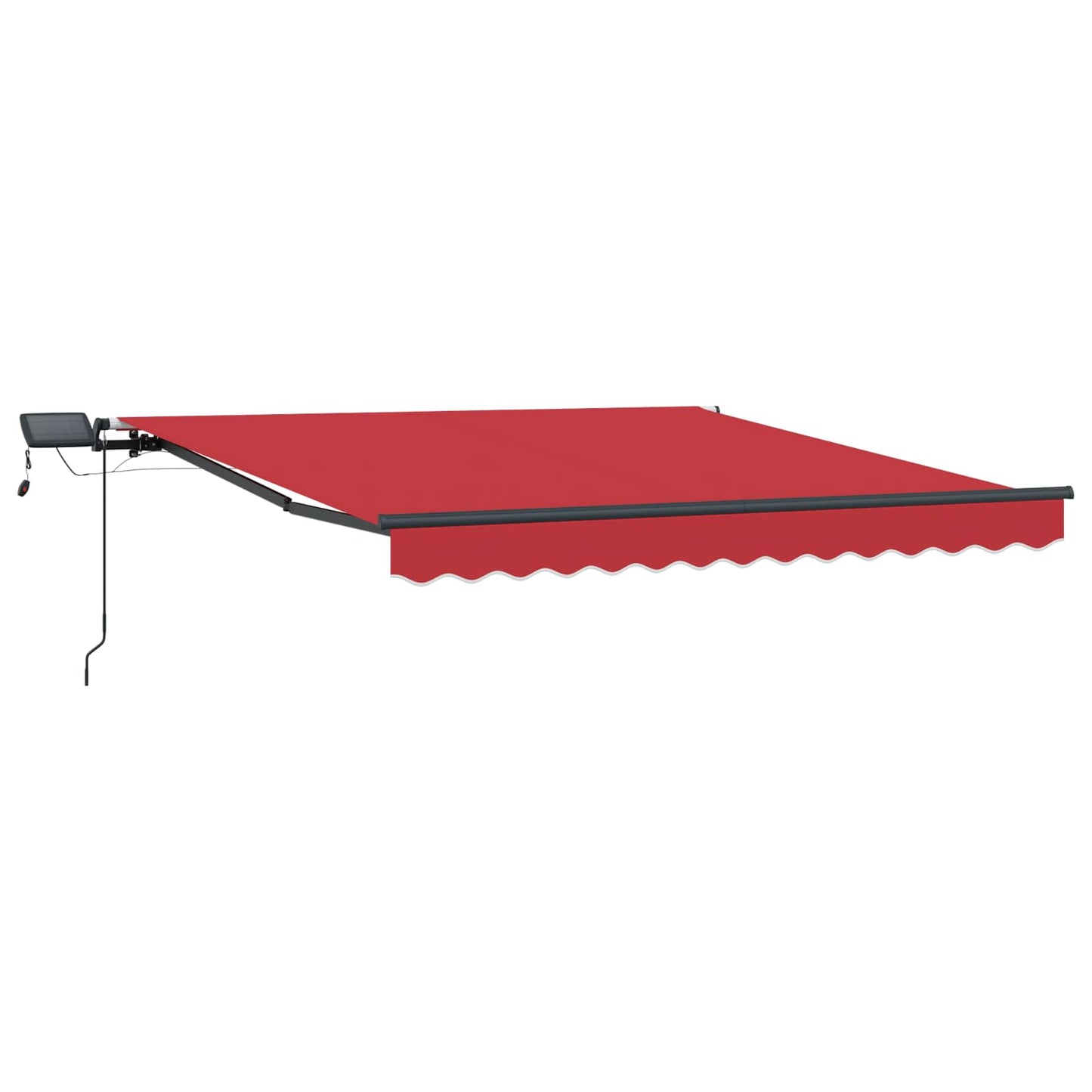 Innvendbar Markise med LED -stripelys Rød 300 x 250 cm stoff vidaXL
