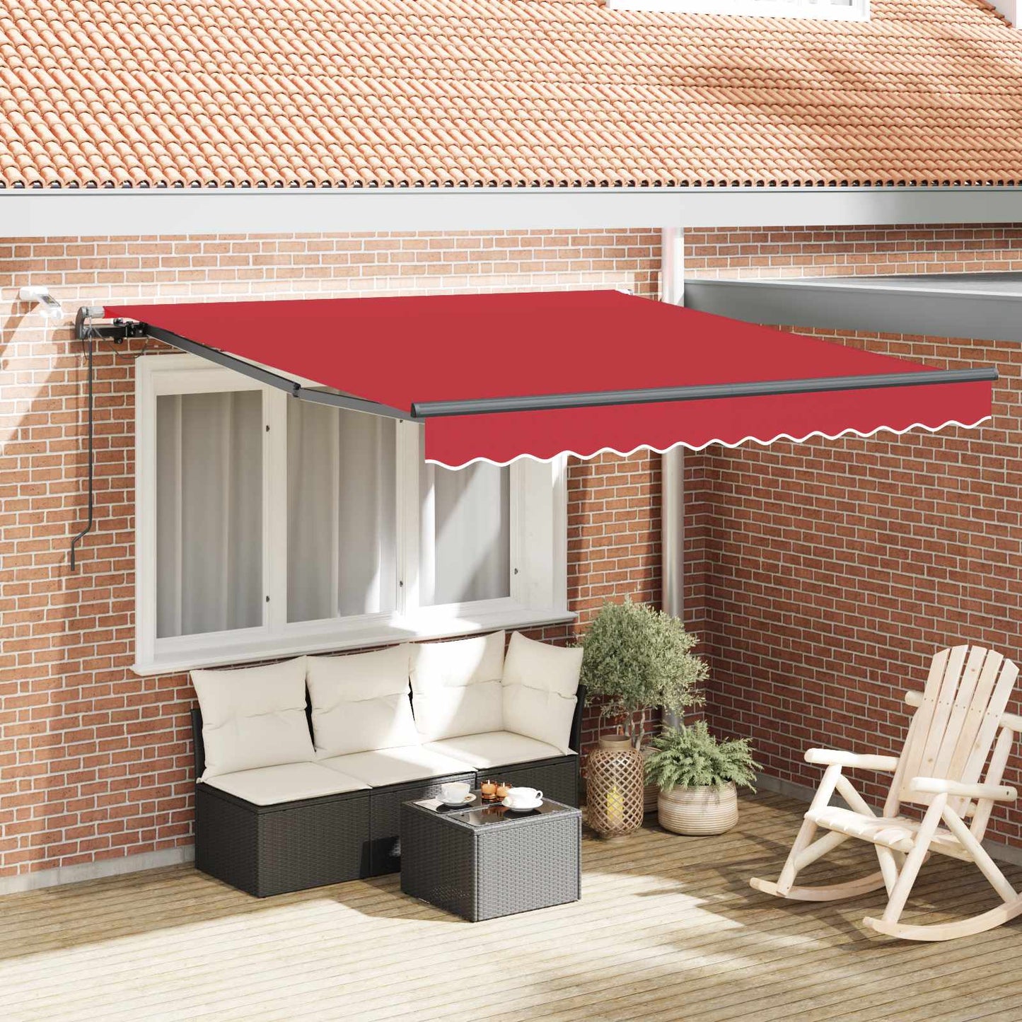 Markiseduk med Rød 300 x 250 cm Polyester vidaXL