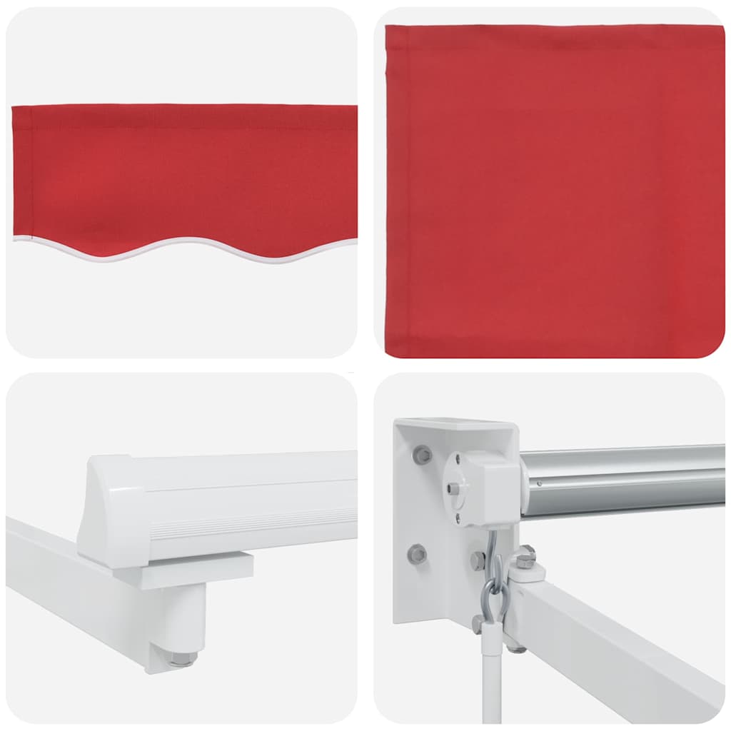 Innvendbar Markise Rød 300 x 250 cm Polyester og aluminium vidaXL
