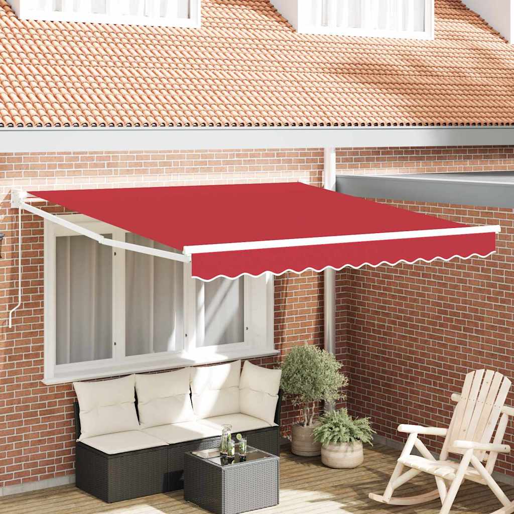 Innvendbar Markise Rød 300 x 250 cm Polyester og aluminium vidaXL