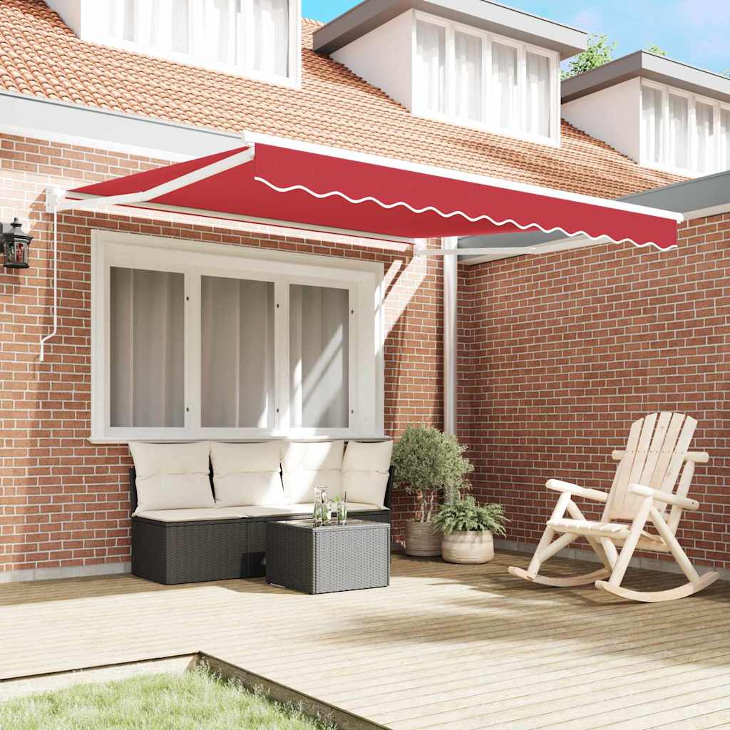 Innvendbar Markise Rød 300 x 250 cm Polyester og aluminium vidaXL