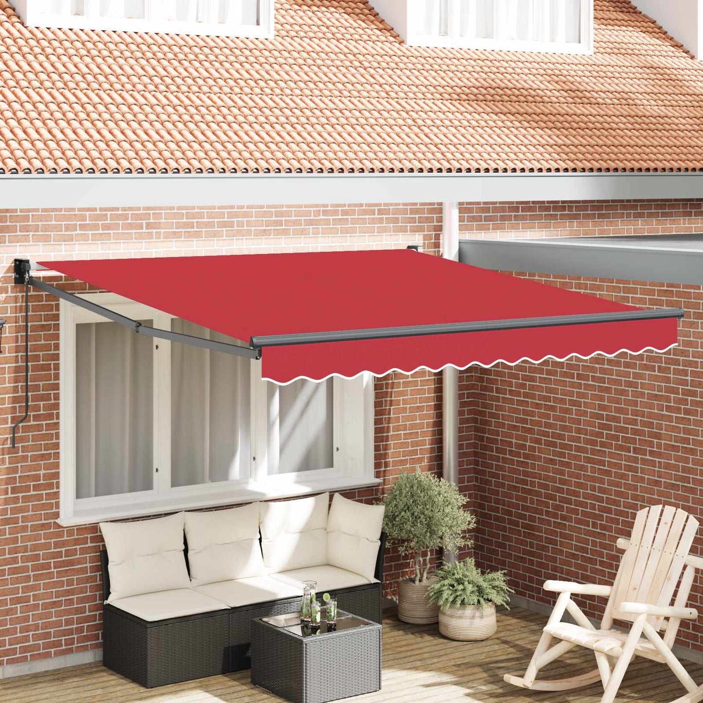 Uttrekkbar markise Rød 300 x 250 x 165 cm