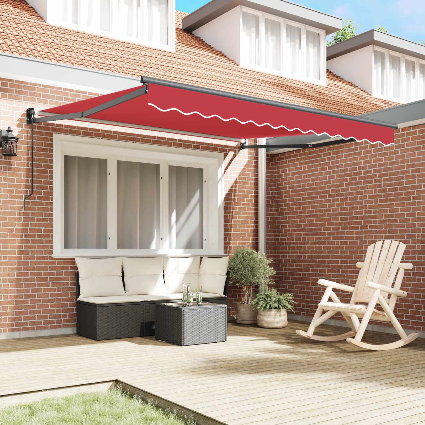 Uttrekkbar markise Rød 300 x 250 x 165 cm