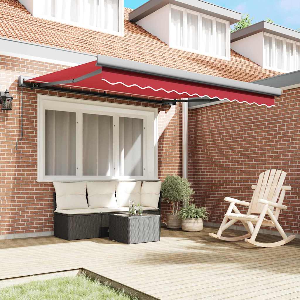 Innvendbar Markise Rød 300 x 250 cm Stoff og Metall