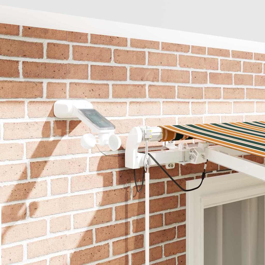 Innvendbar Markise med LED -stripelys Grønn og gul 300 x 250 cm