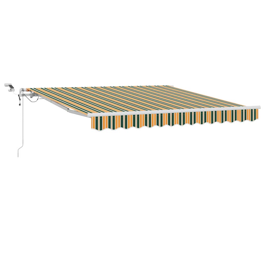 Innvendbar Markise med LED -stripelys Grønn og gul 300 x 250 cm