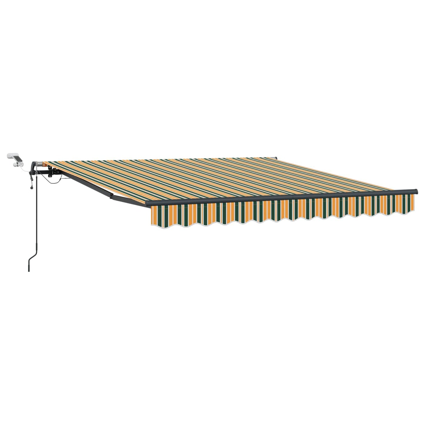 Uttrekkbar markise Grønn og gul 300 x 250 cm Polyester