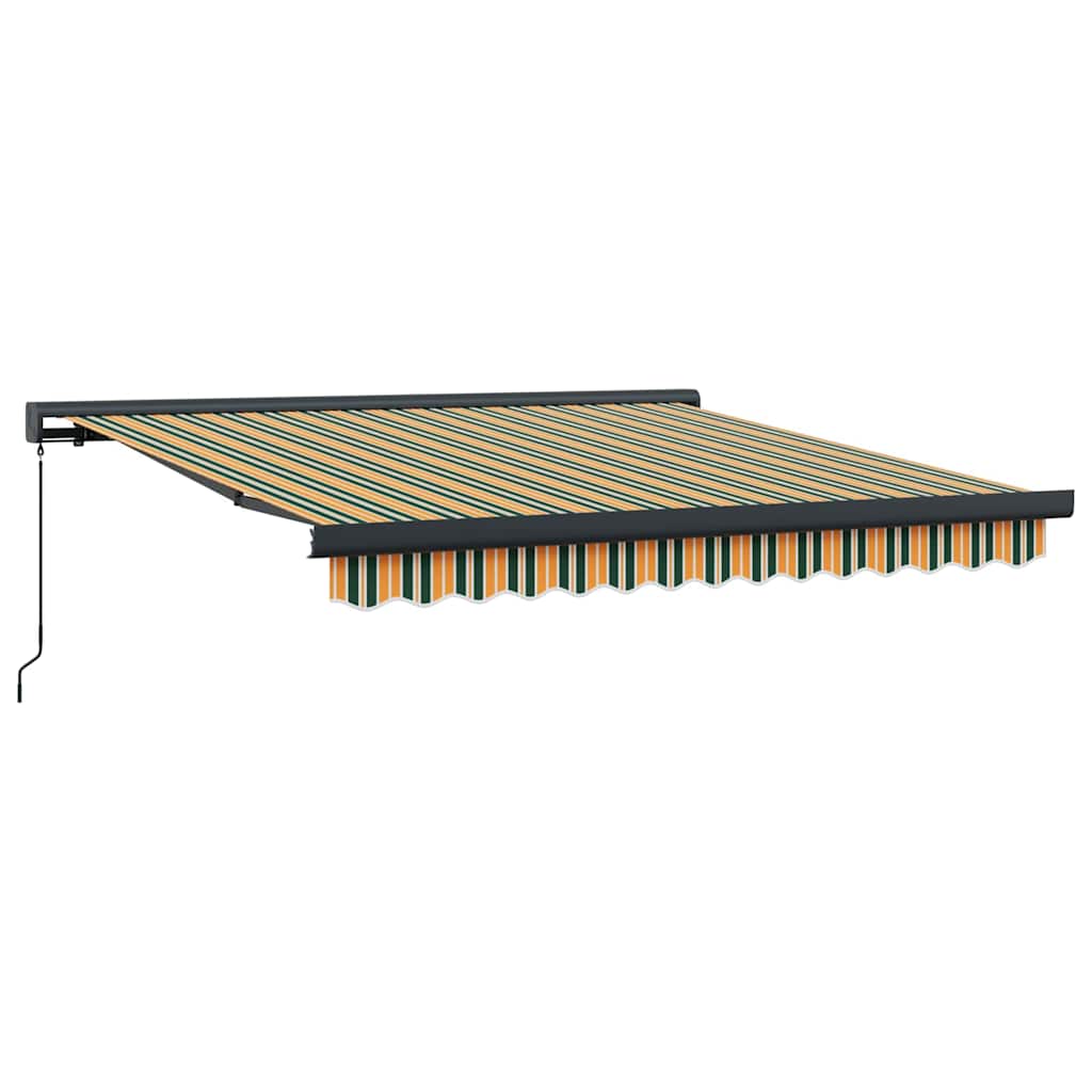 Innvendbar Markise Grønn og gul 300 x 250 cm Stoff og Metall