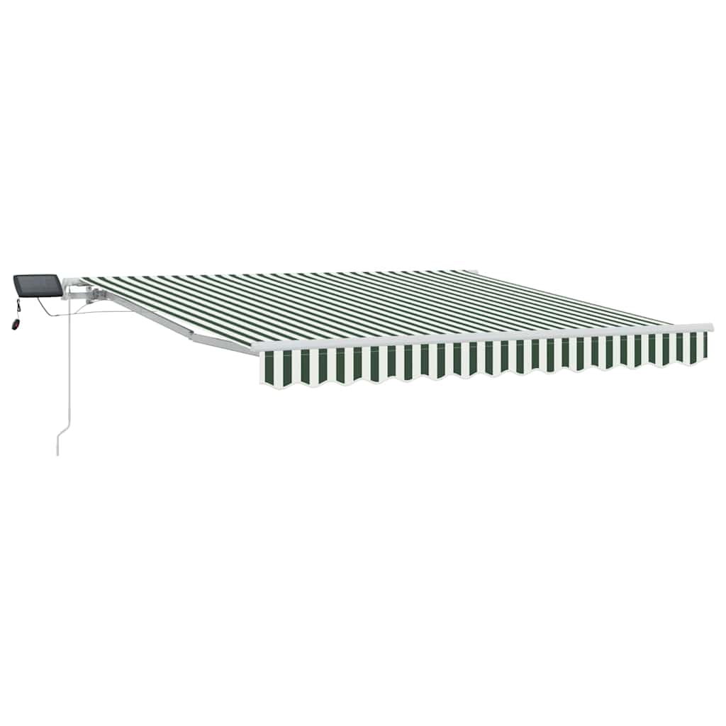 Uttrekkbar markise Grønn og hvit 300 x 250 cm