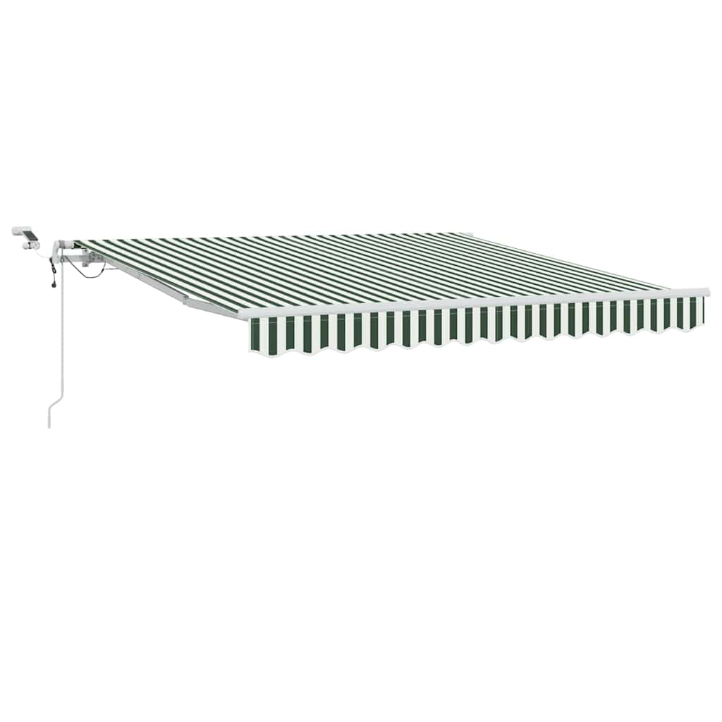 Uttrekkbar markise Grønn og hvit 300 x 250 cm Polyester