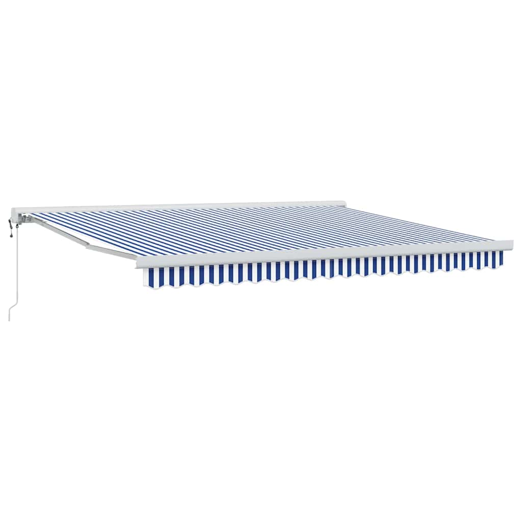 Innvendbar Markise Blå og hvit 350 x 250 cm Stoff og Metall