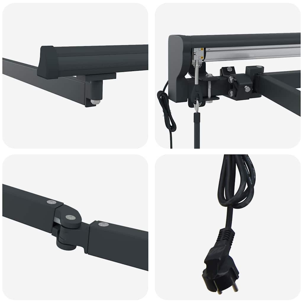 Innvendbar Markise Blå og hvite 350 x 250 cm Stoff, Metall