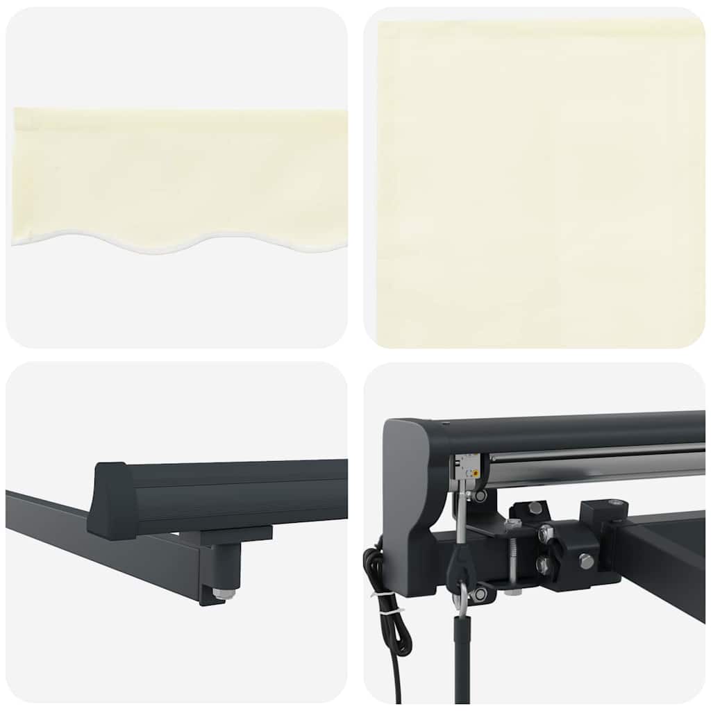 Innvendbar Markise Krem 350 x 250 cm Polyester og aluminium vidaXL
