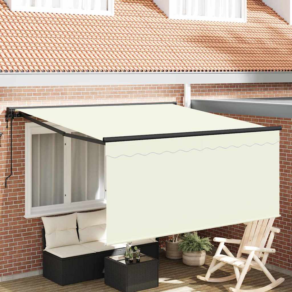 Innvendbar Markise Krem 350 x 250 cm Polyester og aluminium vidaXL