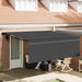 Markiseramme Gul og hvit 350 x 250 cm Polyester med PU-belegg