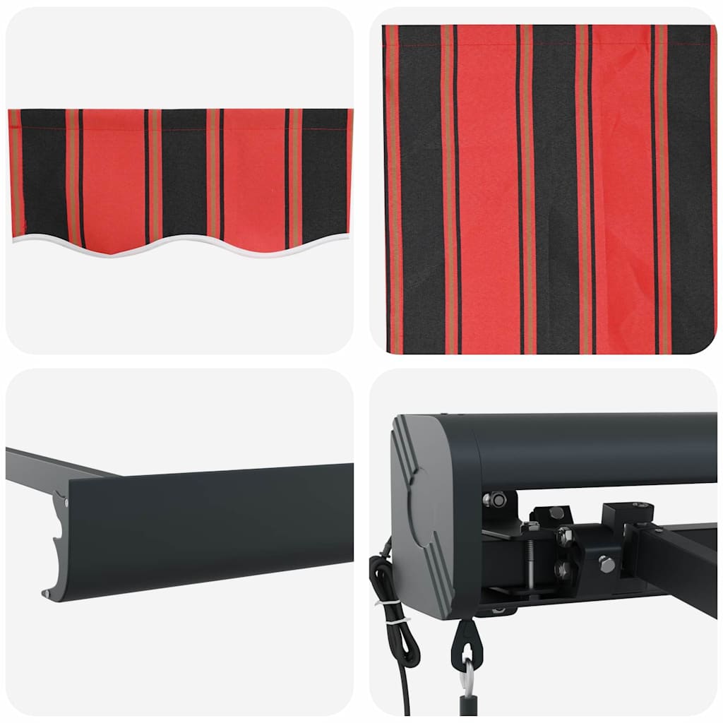Markise Rød og svart 350 x 250 x 165 cm Polyester og aluminium