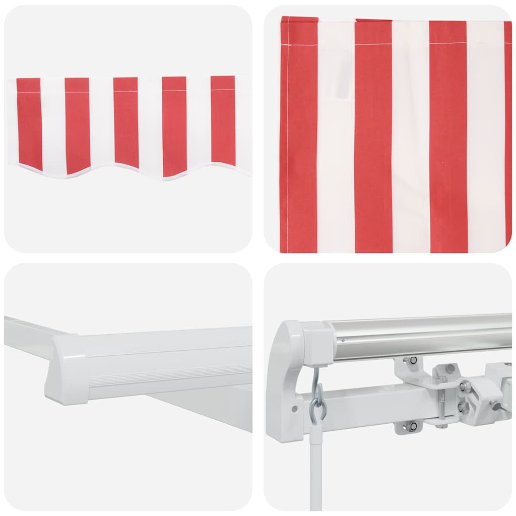 Uttrekkbar markise Rød 350 x 250 cm Polyester og aluminium
