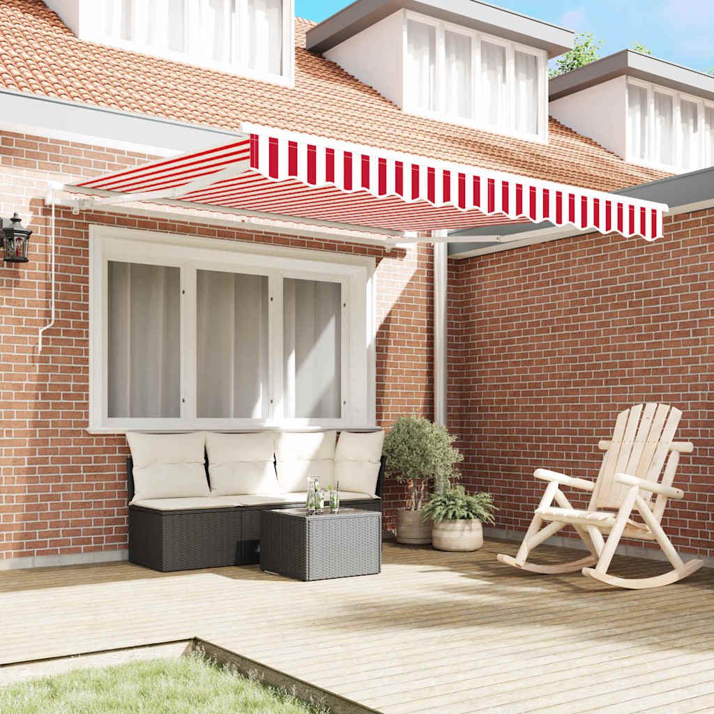 Uttrekkbar markise Rød 350 x 250 cm Polyester og aluminium