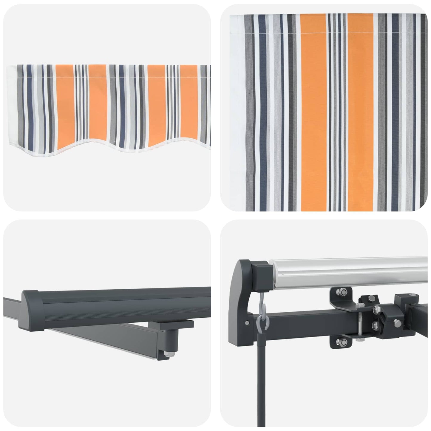 Uttrekkbar markise Flerfarget 350 x 250 cm Stoff og Aluminium